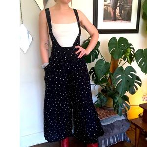 Navy polka dot play suit